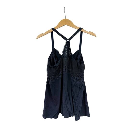 Bravissimo Navy Blue Baby Doll Style Tank Top Lace Detail Womens Size 38D - Picture 3 of 10
